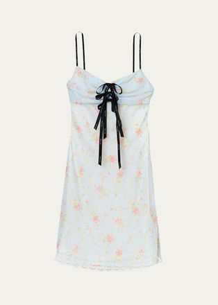 Marc Jacobs Blurred Floral Chiffon Mini Slip Dress