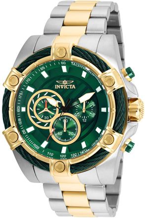 Invicta Bolt 25519 Heren Horloge - Quartz Uurwerk - Roestvrij Staal met groene Wijzerplaat - 52mm