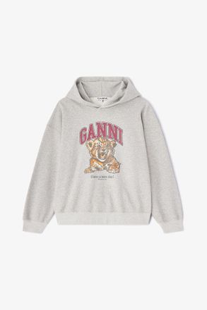 Ganni Grey Tiger Hoodie - Size XXS Organic Cotton