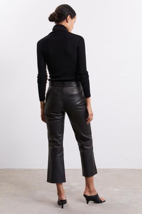 A Day's March Butler Cropped Leather Trouser Size 36 Black