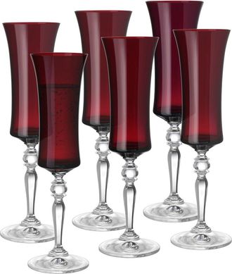 Barski Set Of 6 Champagne Flutes