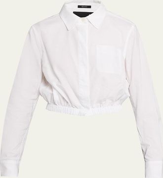 R13 Cropped Long-Sleeve Boxy Shirt