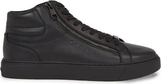 Calvin Klein Zwarte veterlaarsjes met veters - Heren - Veterlaarzen - Zwart - 45 EU - Leer - Schoenen
