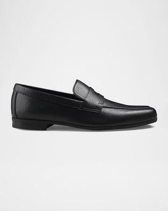 John Lobb Men & apos;s Thorne Soft Textured Leather Penny Loafers