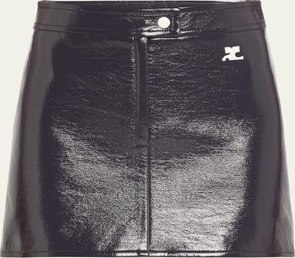 Courrèges Vinyl Mini Skirt With Flared Silhouette from