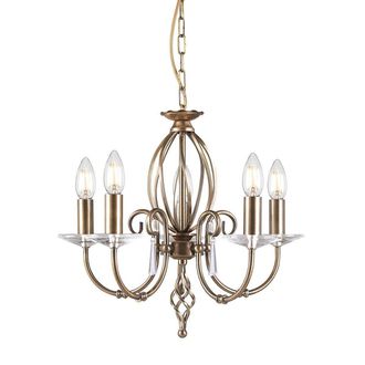 Netlighting Aegean 5 Light Chandelier Aged Brass Finish E14 in Yellow