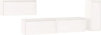 vidaXL TV Cabinets 4 pcs White Solid Wood Pine vidaXL