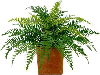 Nearly Natural 22-in Artificial Fern Plant in Decorative Planter in Green at Nordstrom