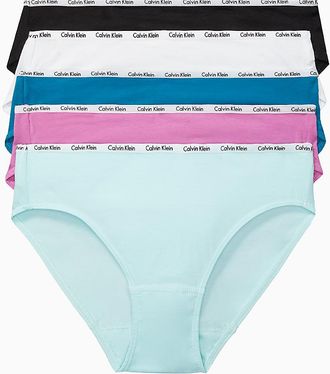 Calvin Klein Womens Signature Cotton 5-Pack Bikini Bottom - Multi - XL