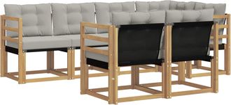 vidaXL Conjunto De Sof&aacute;s De Exterior 7 Uds. Blanco Y Gris Claro Vidaxl