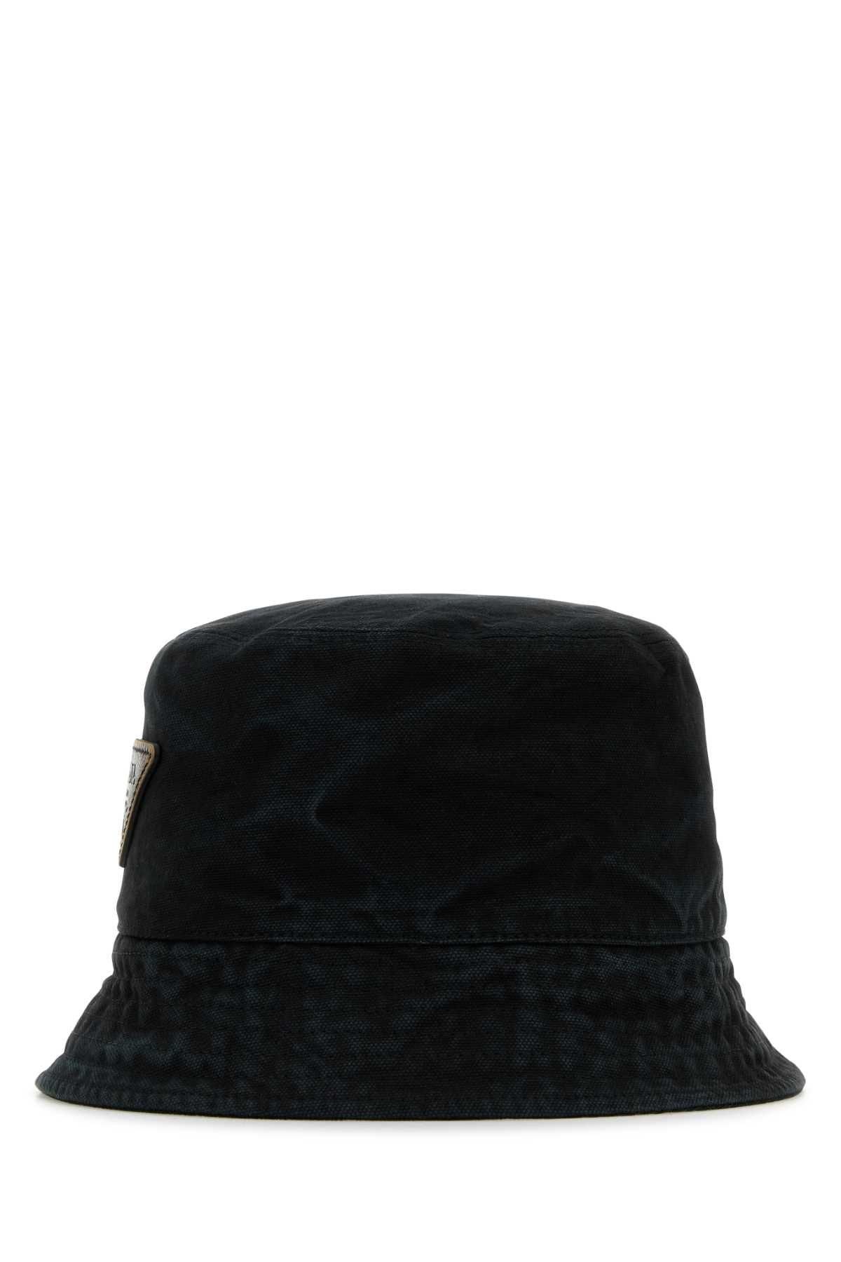 【送料&関税込】Prada Black Naplak Bucket Hat Black Naplak Patent Leather Bucket Hat | PRADA