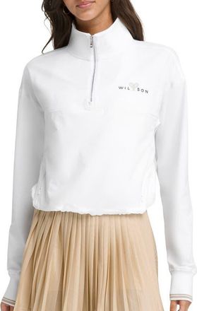 Wilson Davenport Quarter Zip Sweatshirt in Bright White at Nordstrom, Size X-Large
