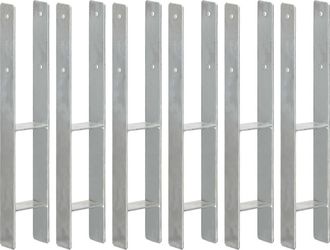 vidaXL Vidaxl - Anclajes De Valla 6 Uds Acero Galvanizado Plateado 9x6x60 Cm