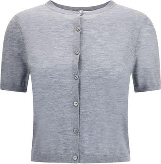 Lisa Yang Gray Cashmere Womens Cardigan