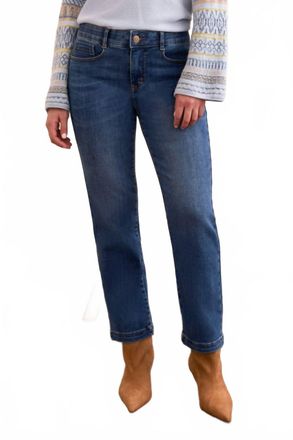 Tribal Audrey Hugging Straight Leg Crop Jeans In Dark Night