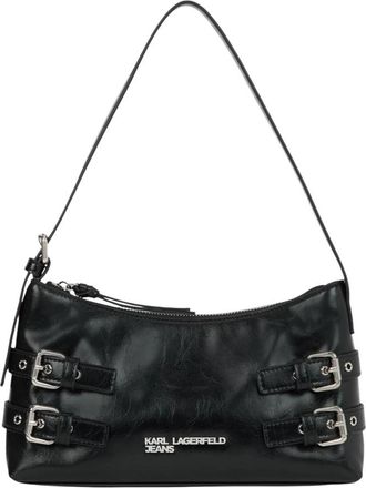 Karl Lagerfeld KLJ Buckle Schoudertas - Dames - Schoudertassen - Zwart - ONE Size - Polyester - Tassen