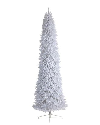 Nearly Natural 12Ft Slim White Artificial Christmas Tree With 3235 Bendable Branches