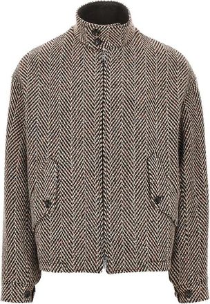Emporio Armani Blouson in maglia con motivo chevron - - Jackets - Uomo - Multicolore - L