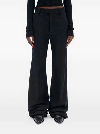 Ann Demeulemeester Maaike pressed-crease flared trousers - women - Virgin Wool - 38 - Black