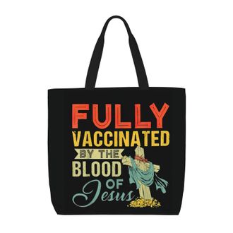 Generic Women Handbag Fully Vaccinated By The Blood Of Jesus Women Tote Bag Print Fashion Crossbody Bags, For Swim, Christmas, Holiday, Birthday, Graduation