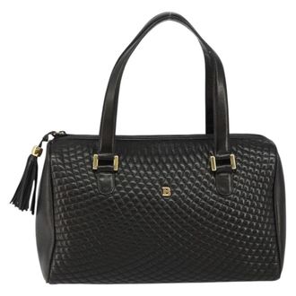Bally Vintage Handbag Quilted Leather Leather Handbag (Pre-Owned)