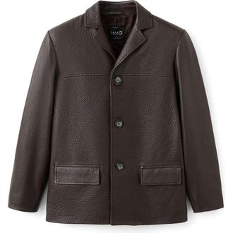 Mango Faux Leather Jacket in Brown at Nordstrom, Size X-Large