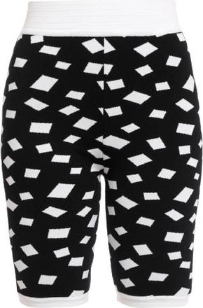 Balmain Black and White Jacquard Cycling Shorts Size M