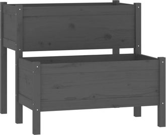 vidaXL Jardinera de madera maciza de pino gris 84,5x84x75 cm Vidaxl