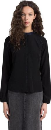 Calvin Klein Blouse - Dames - Blouses - Zwart - S - Katoen - Overhemden