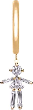 Little Ones Paris Mini Cr&eacute;ole Embl&eacute;matique Fille Or Jaune Diamants (vendue &agrave; lunit&eacute;)