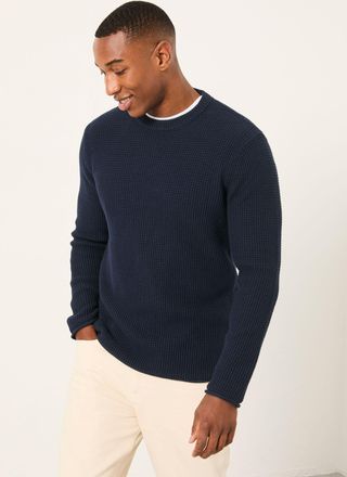 Fat Face FatFace Penrith Navy Crew Neck Knitted Jumper