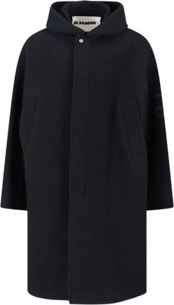 Jil Sander hooded wool coat - Black
