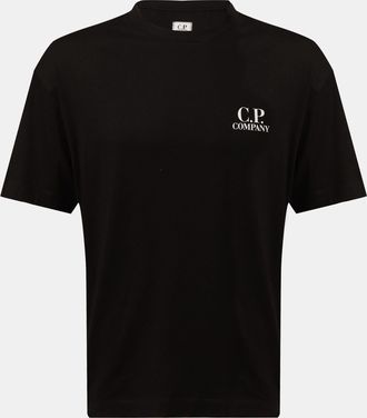 C.P. Company Mens 30/1 Jersey Logo T-Shirt in Black Cotton - Size X-Small