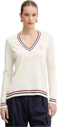 Liu Jo V-hals Trui - Dames - V-hals truien - Beige - S - Truien & Vesten