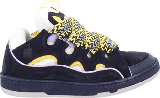 Lanvin Black Curb Zigzag Laces Padded Sneakers