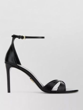 Prada leather sandals open toe ankle strap