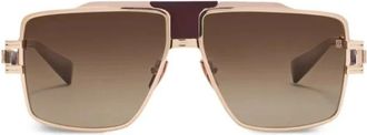 Balmain Geometrisch montuur zonnebril - Dames - Zonnebrillen - Geel - 60 MM - Accessoires
