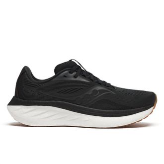Saucony Womens Ride 18 Shoe In Black/gum Noir/gomme