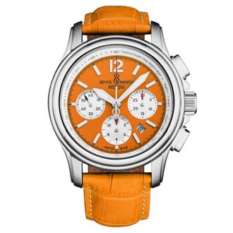Revue Thommen Air Speed Chronograph Automatic Orange Dial Mens Watch 16041.6339
