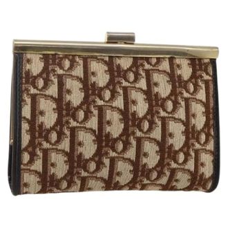 Dior Pre-owned Clutches, female, Brown, Size: ONE SIZE Pre-owned Trotter Canvas Pouch