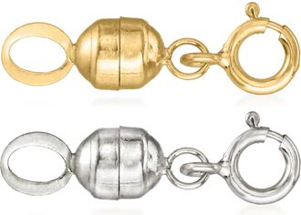 Ross-Simons Italian Set Of 2 Small Magnetic Clasp Converters: 14kt Yellow Gold and 14kt White Gold