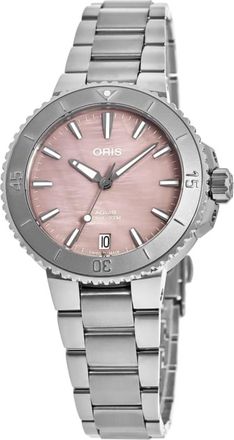 Oris Aquis Date Pink Dial Steel Womens Watch 01 733 7770 4158-07 8 18 05P