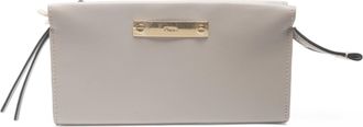 Chlo&eacute; Gray Leather Long Wallet (Bi-Fold) (Pre-Owned)