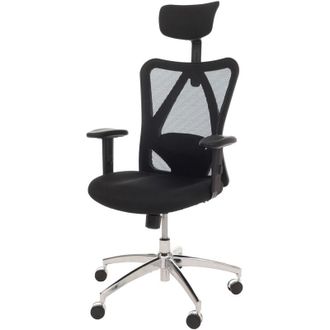 Hhg Sedia da ufficio HHG 262, poltrona da scrivania, ergonomica, bracciolo regolabile con supporto lombare, nero