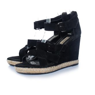 Balenciaga Balenciaga, zwarte su&egrave;de sandaal met sleehak
