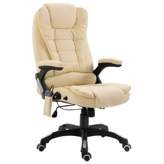 vidaXL Sedia Da Ufficio Massaggiante Crema In Similpelle - Vidaxl