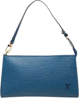 Louis Vuitton Pre-owned Pochette Accessoires - Dames - Vintage Schoudertas - Blauw - ONE Size - Leer - Vintage