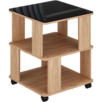 Vicco Tavolino Velito, Rovere Goldkraft/nero, 50 x 50 cm