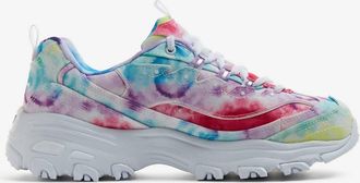 Skechers Womens Dlites Stellar Canvas Sneakers In White/multi