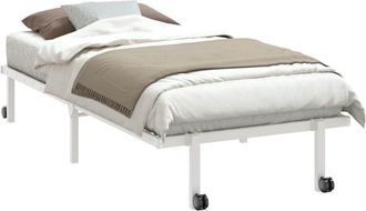 vidaXL Bed Frame without Mattress Foldable White 90x190 cm Steel Vidaxl